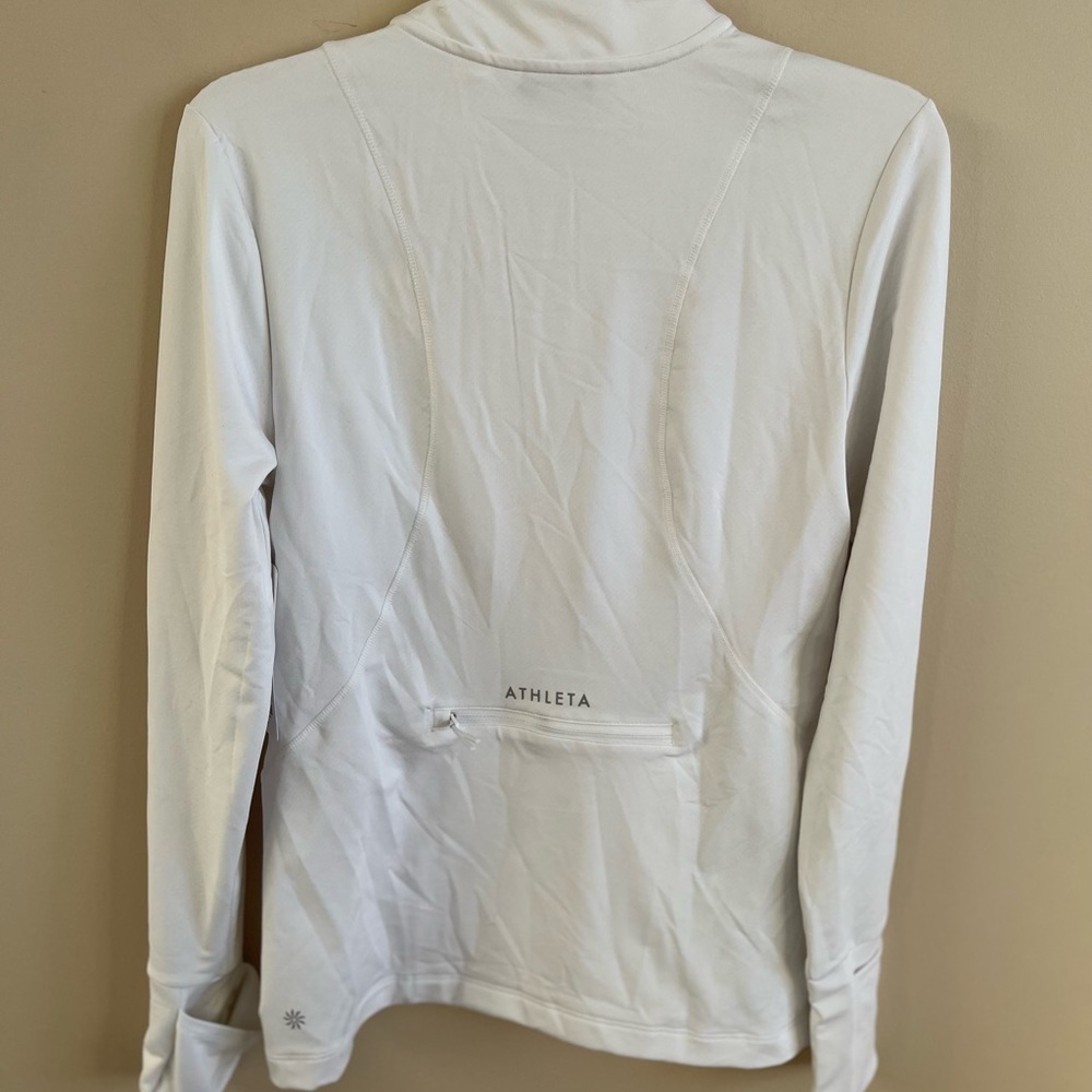 NWT-Athleta White Whistler Half Zip, Small - Picture 9 of 11